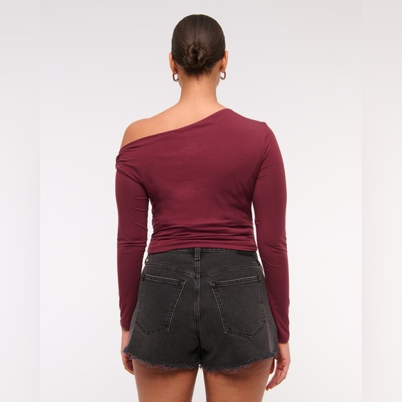 NWT Abercrombie & Fitch 90s Relaxed Cutoff Shorts Denim Curve Love 37/24 Plus SZ - Picture 5 of 12